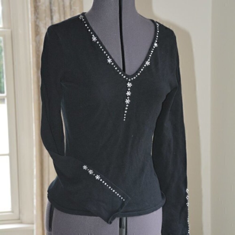 Belldini sweater Black thin sweater with rhinestones small